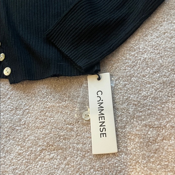 Commense Black Asymmetrical Button Top - Picture 7 of 9